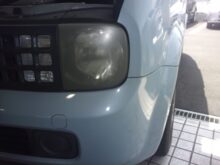 【整備】日産キューブ ｜ヘッドライト黄ばみ