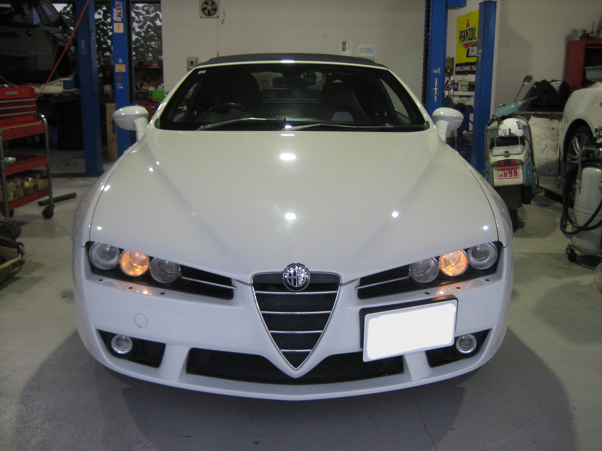 アルファロメオスパイダー　幌開閉不良・パワーウィンドウエラー・ドアロック不良修理